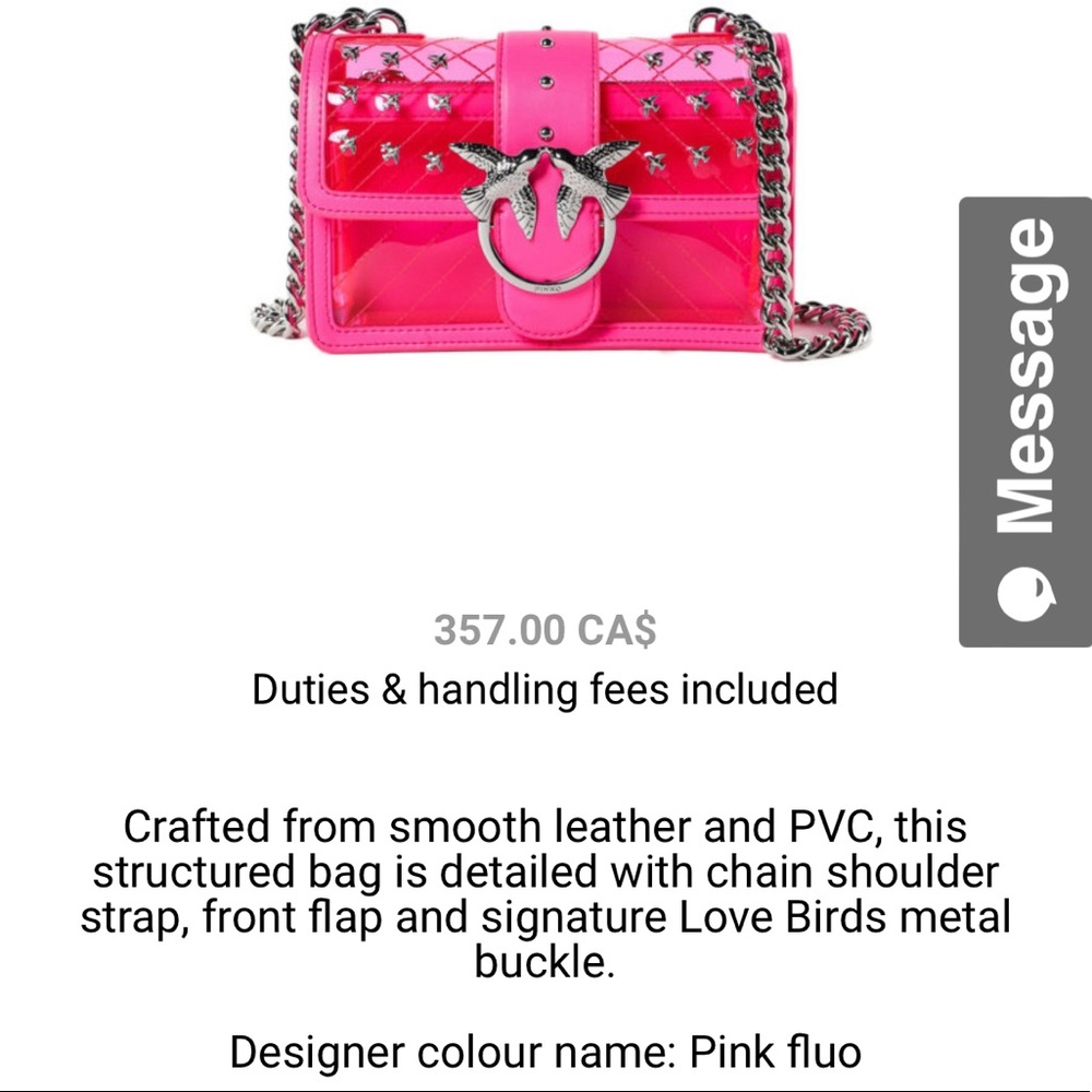 BRAND NEW - PINKO Mini Love PVC Leather Shoulder Bag